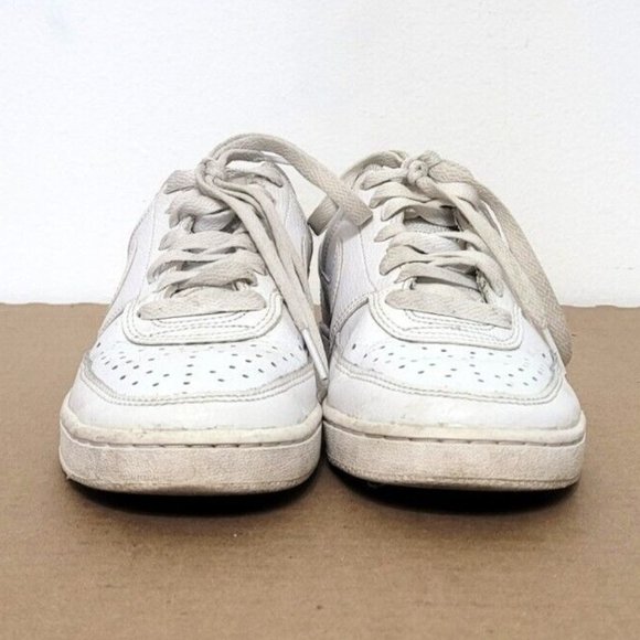 Nike Court Vision White Leather Sneakers Womens Size 6 Athletic Shoes CD5434-100 - Picture 2 of 12